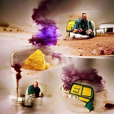 Abstract Geometric Art in Blue and Orange