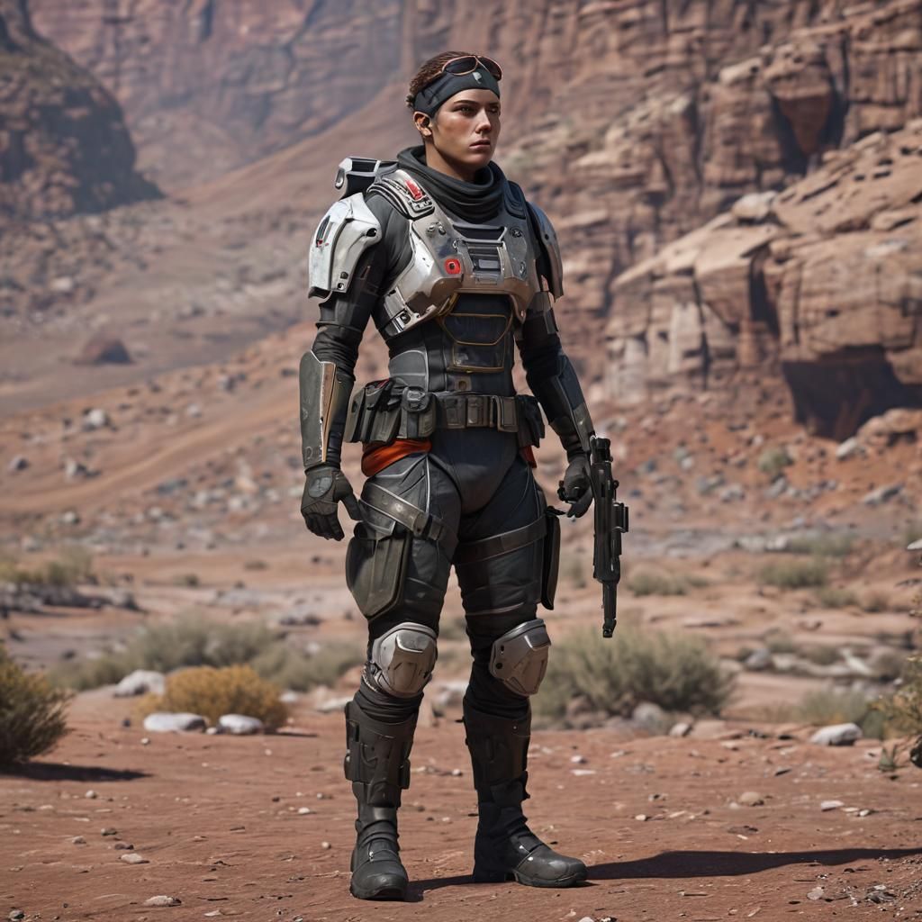 Futuristic Rebel Soldier in Sci-Fi Armor
