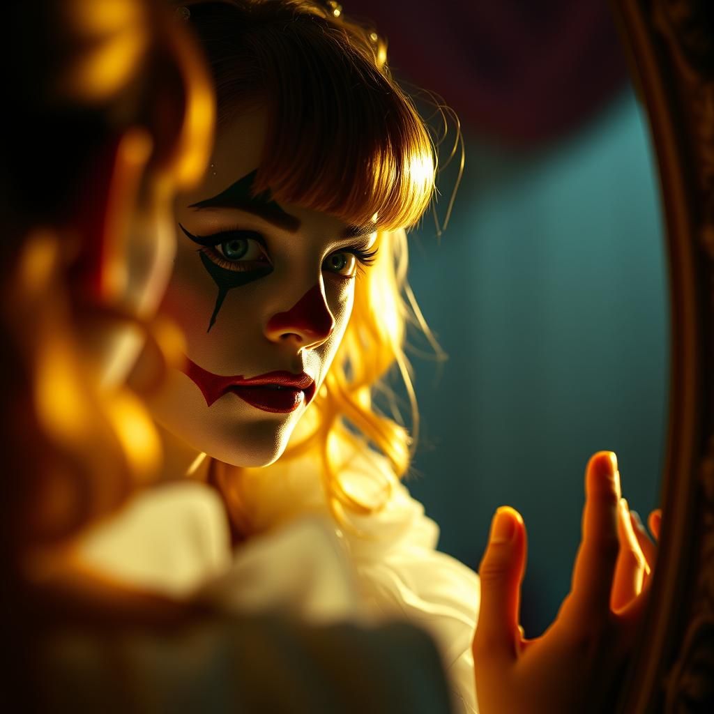 Melancholy Clown: Emma Stone in Gem-Studded Makeup