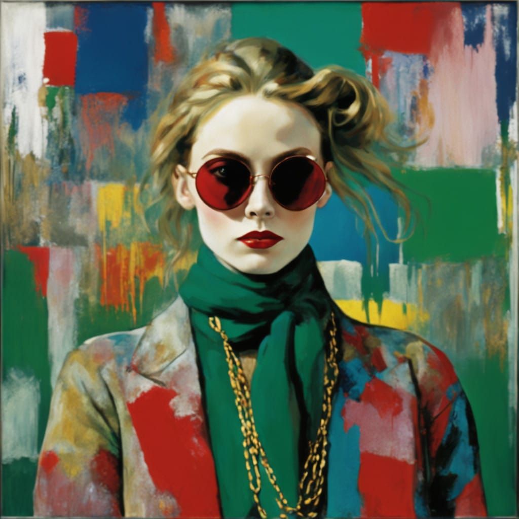 Cyberpunk Goddess in Bohemian Chic Attire