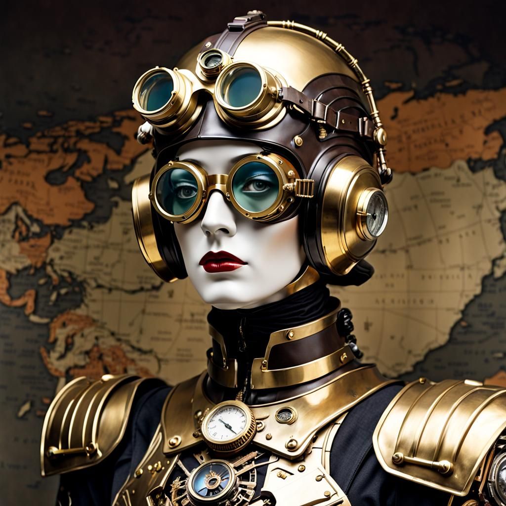 Edwardian Cyborg with Brass Details and Goggles
