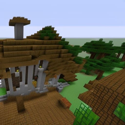 Minecraft Landscape in Blocky Style