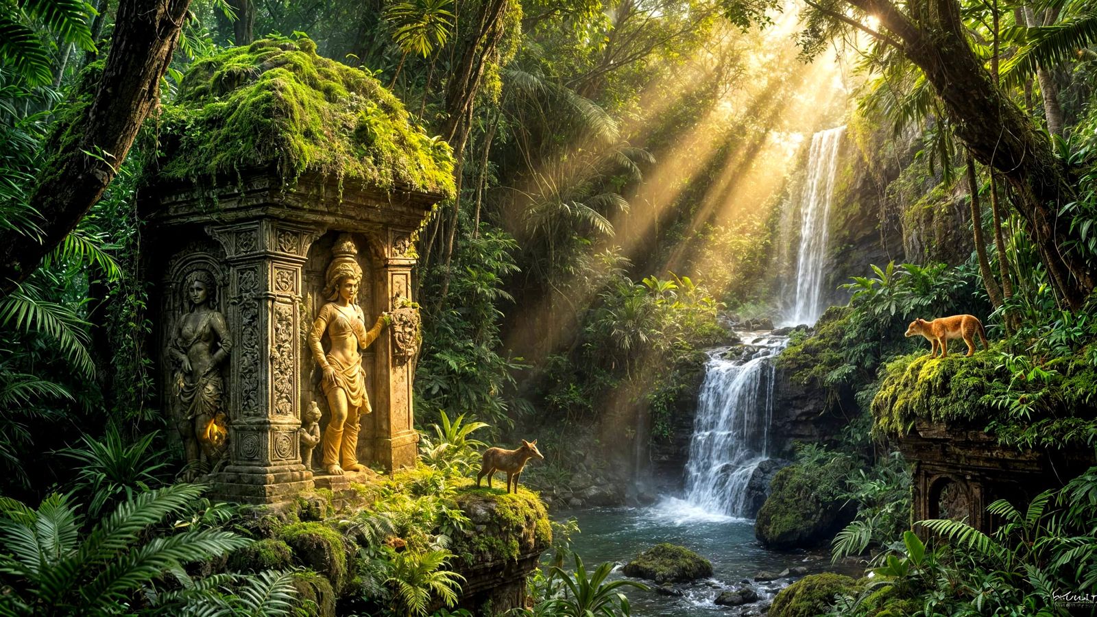 Mysterious Glowing Jungle Ruins in Cinematic Detail