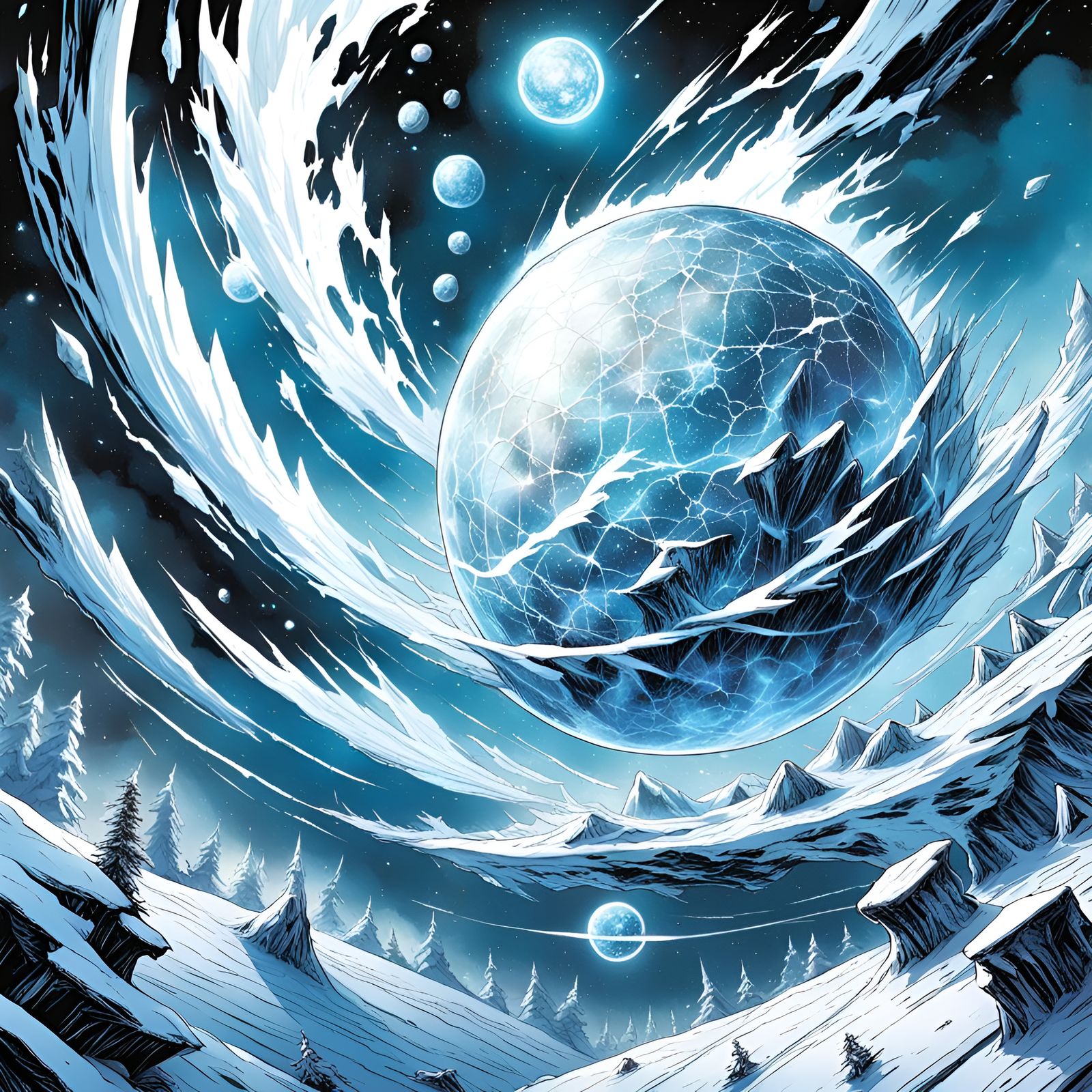 Jack Frost Freezes Earth: Comic Book Art