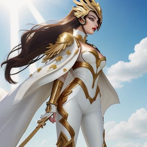 Fashion Woman with Golden Ornaments in Palace