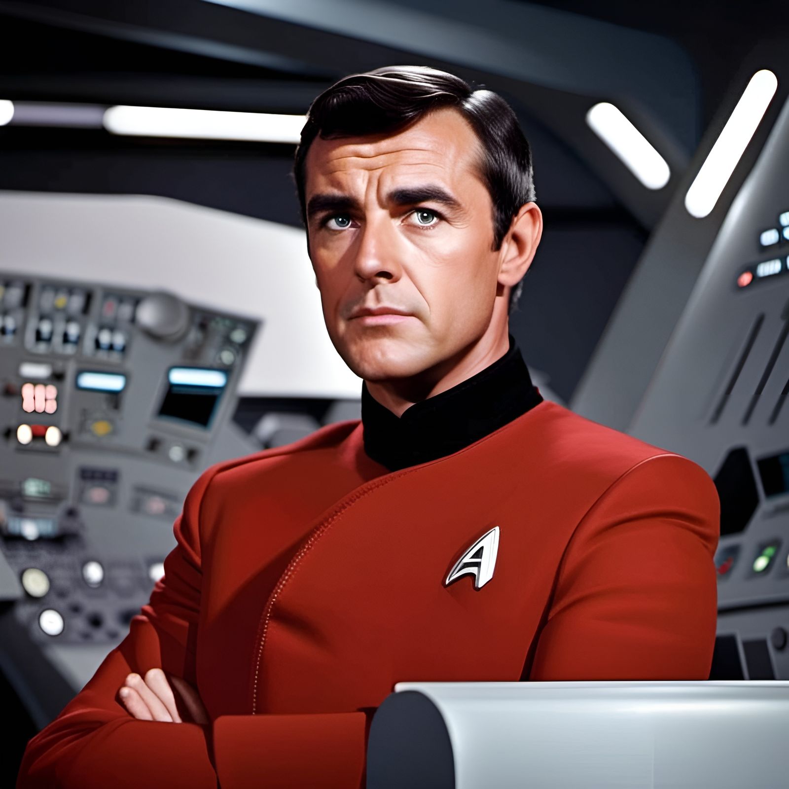 Montgomery Scott on the Bridge in 1960s Style