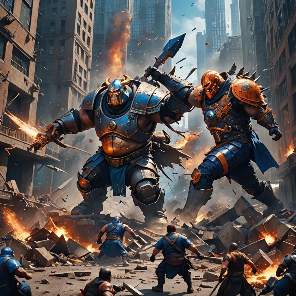 Epic Battle in Ruins: Fantasy Concept Art