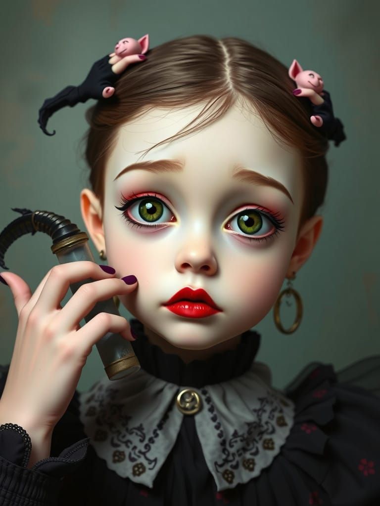 Enigmatic Gothic Beauty in the Style of Ray Caesar