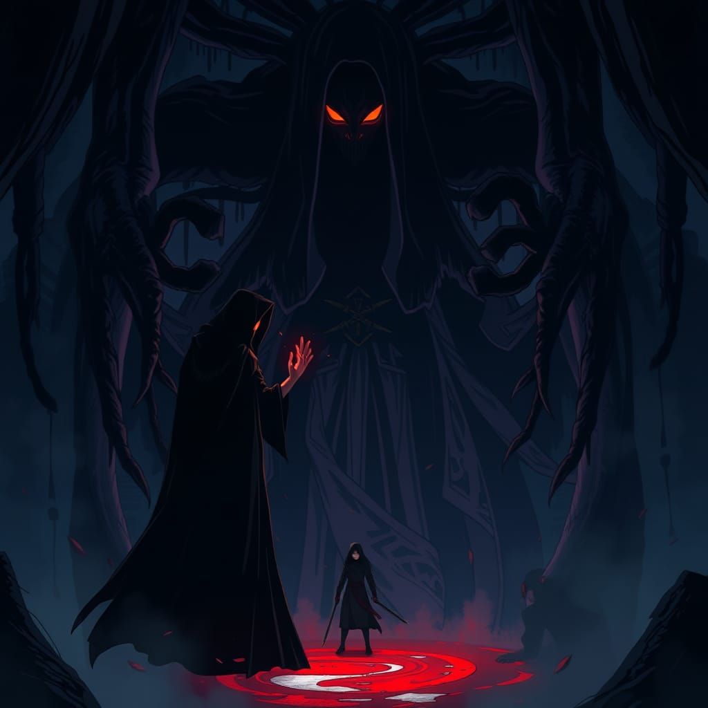 Gothic Fantasy Blood Pact in Anime Style