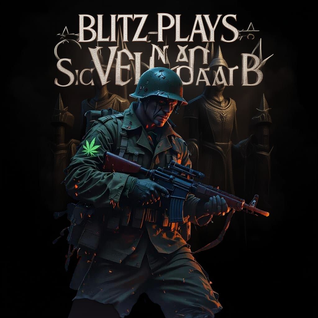 Demonic WW2 Soldier Amidst Lightning