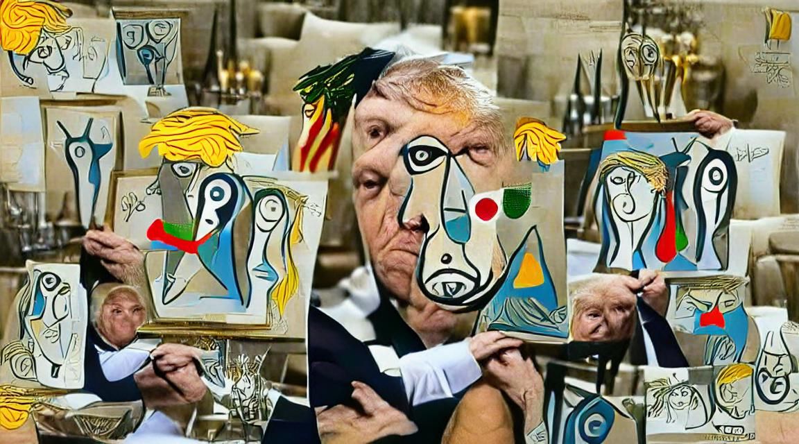 Cubist Portrait of a President in Picasso Style