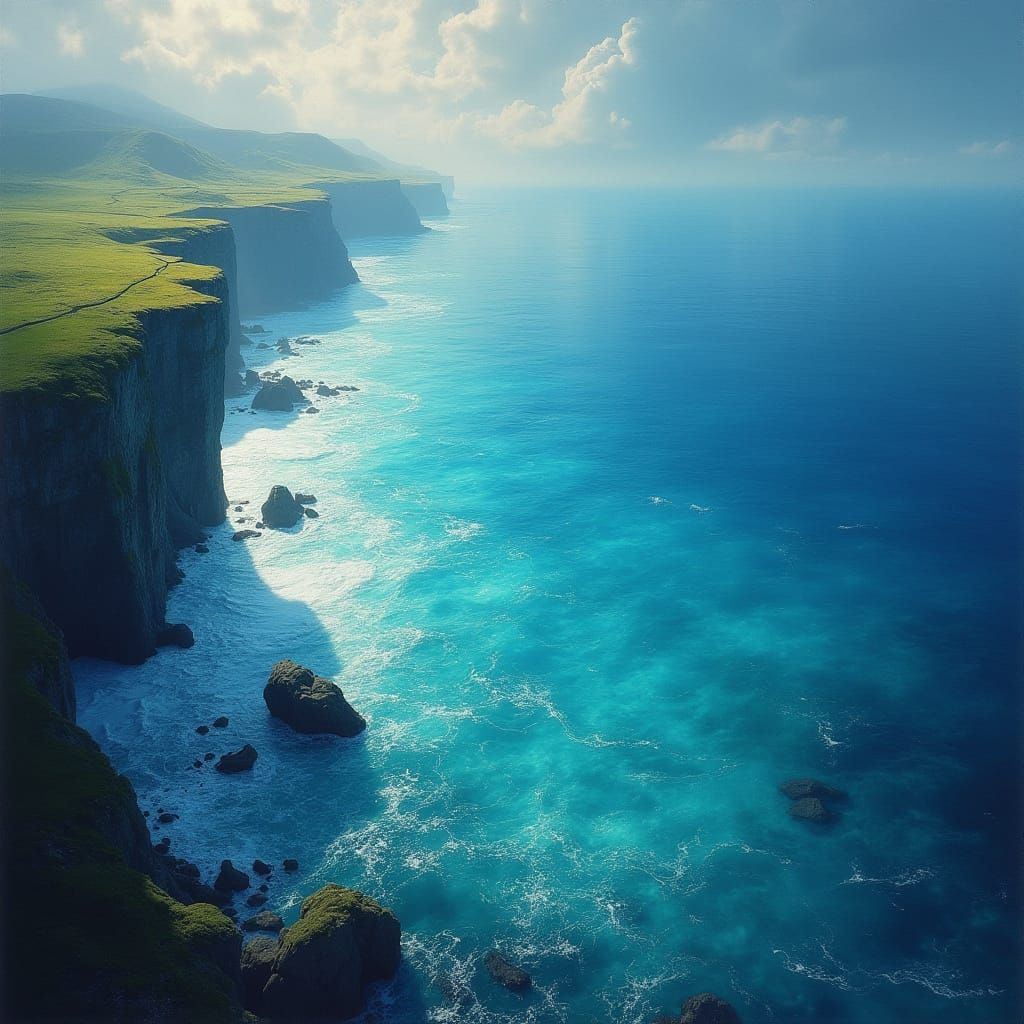 Ethereal Oceanic Dreamscape in Mystical Style