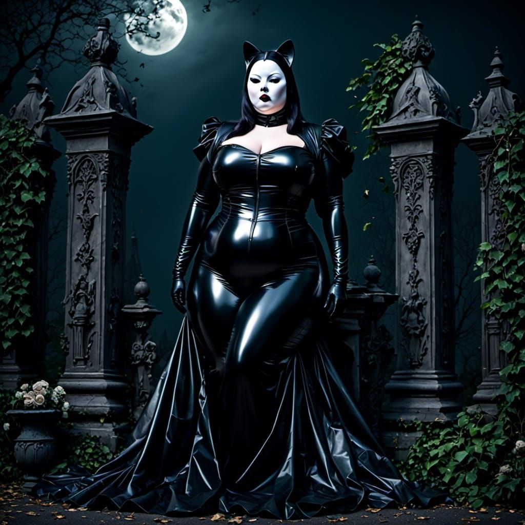 Gothic Fairy in Moonlit Cemetery: Hyper-Realistic Art