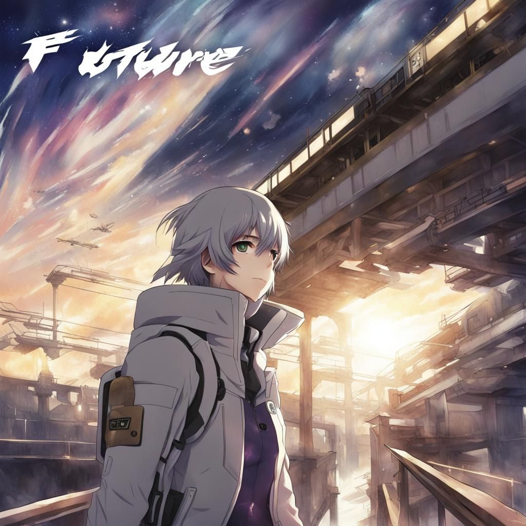 Futuristic Anime Scene in Japanese Manga Style