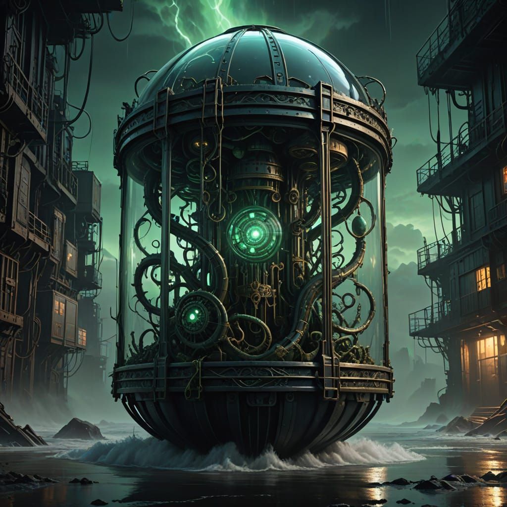 Biomechanical Container Suspended in Turbulent Waves