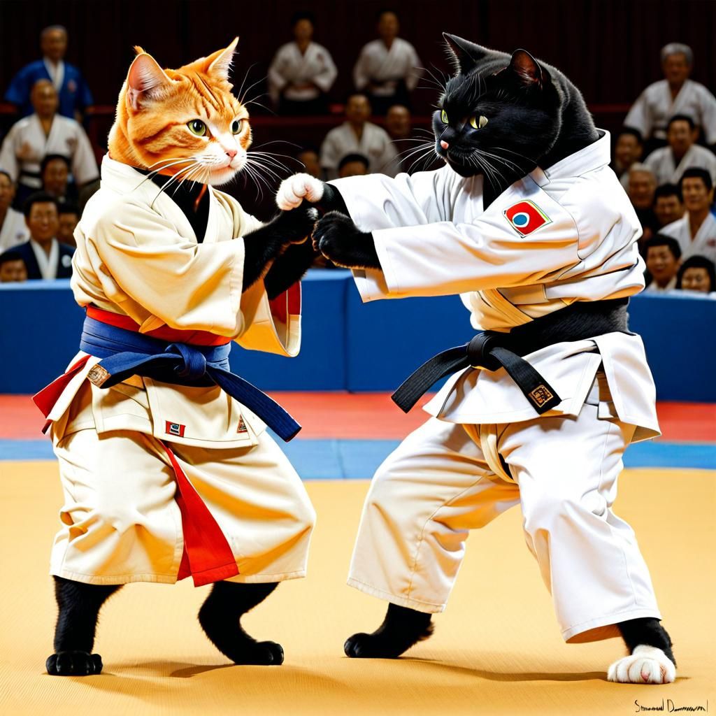 In winter, my cat is a black belt judo champion (that's him ...