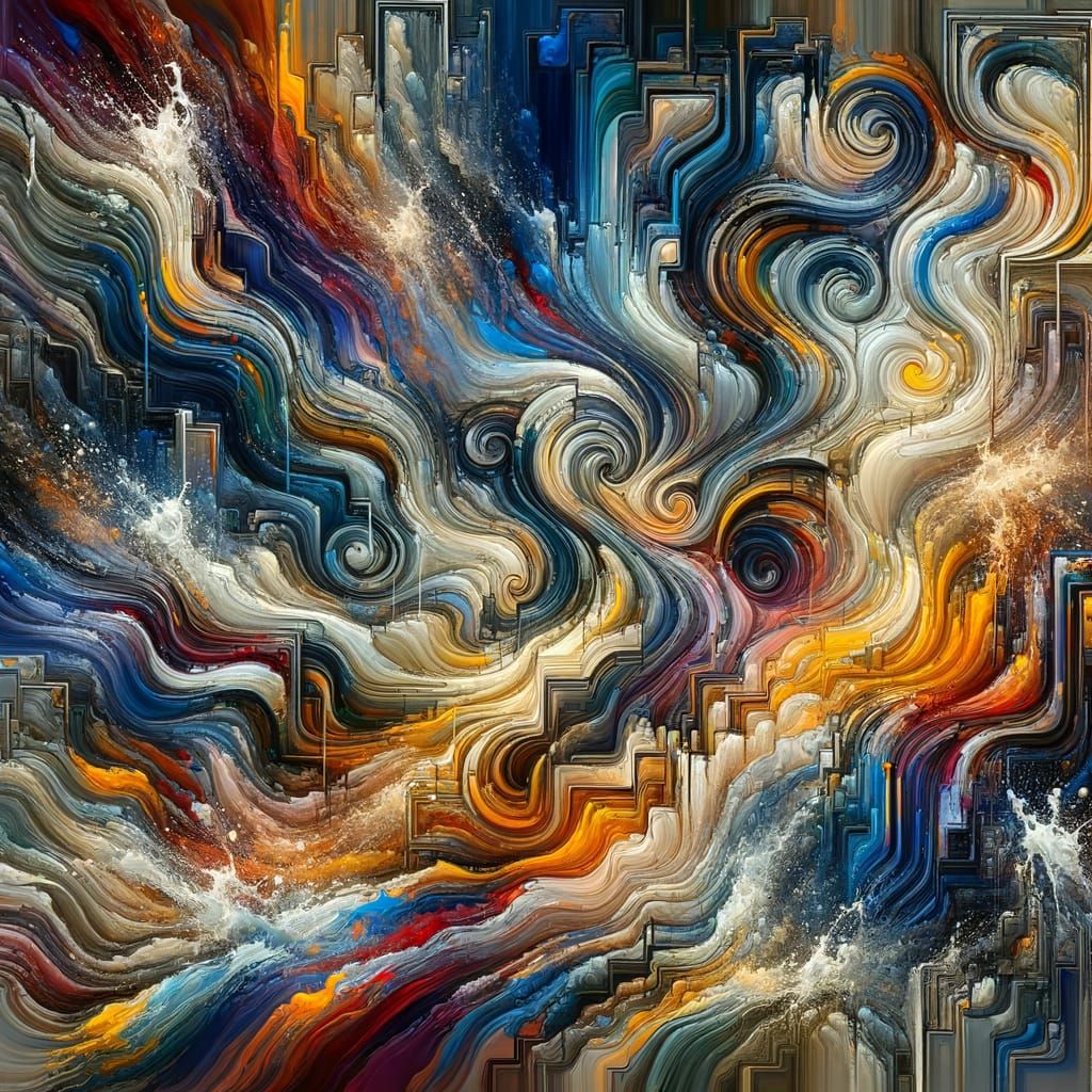 Abstract Impasto Painting: Manic Depression in Vivid Colors