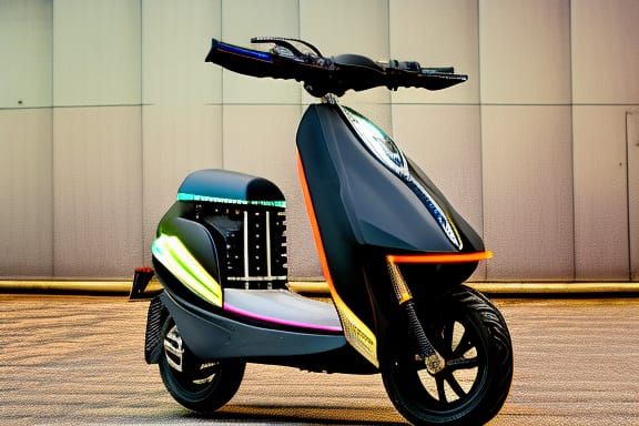Black Piaggio NRG Power Moped with LEDs