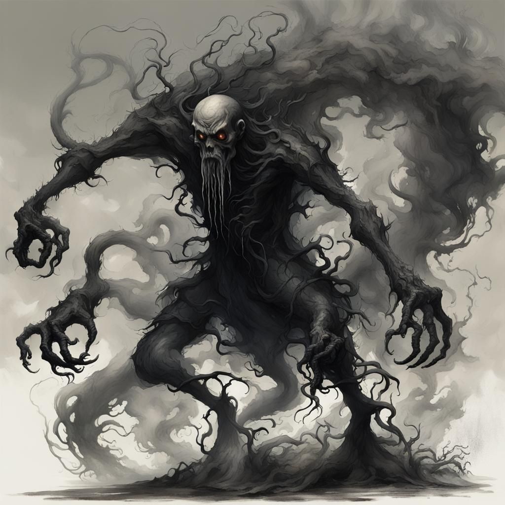 Smoke Monster Concept Art in Detailed Matte Painting