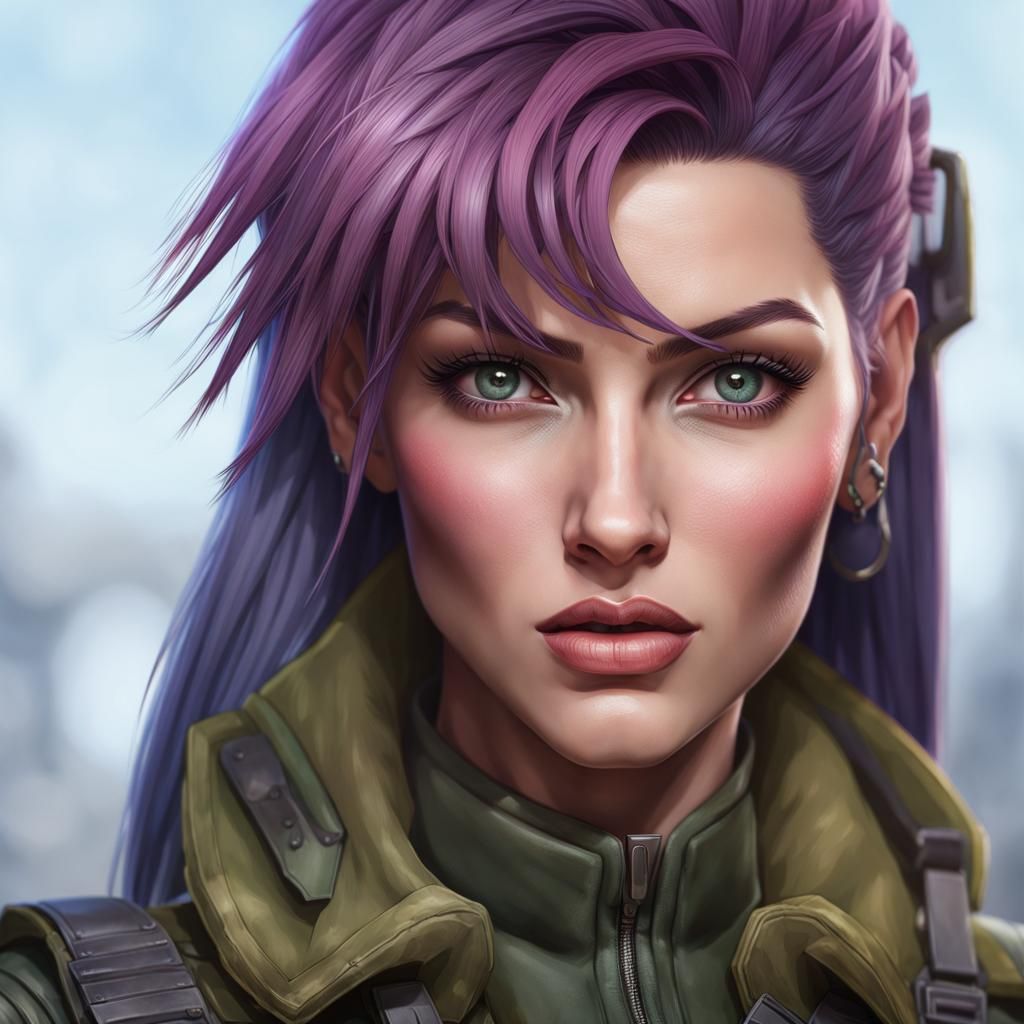 Cyberpunk reporter woman