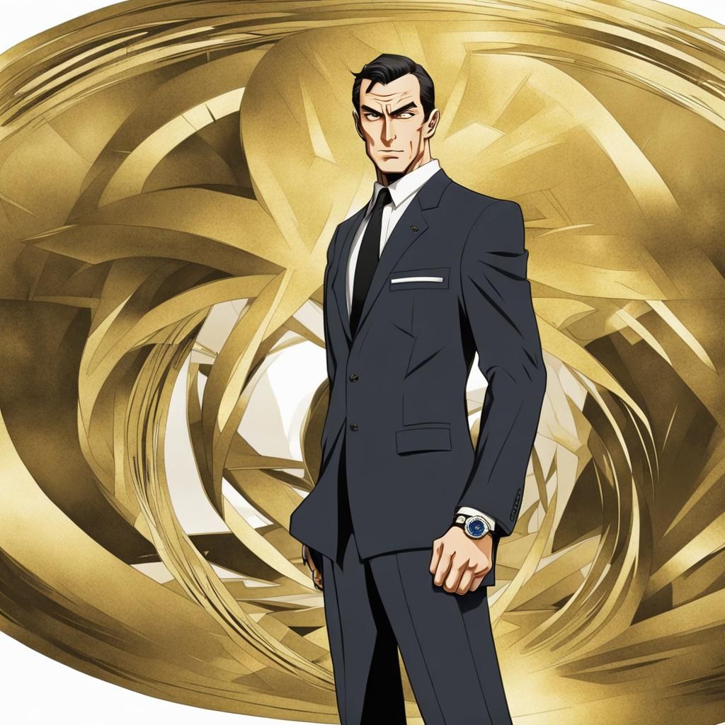 James Bond in Anime Style as Goldeneye 007