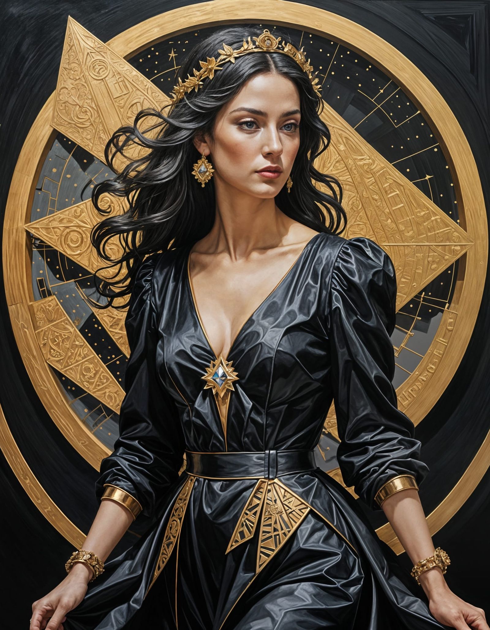 Attractive Woman in Hyperdetailed, Multidimensional Art