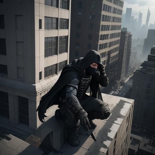 Dystopian Vigilante in 3D Cinematic Style