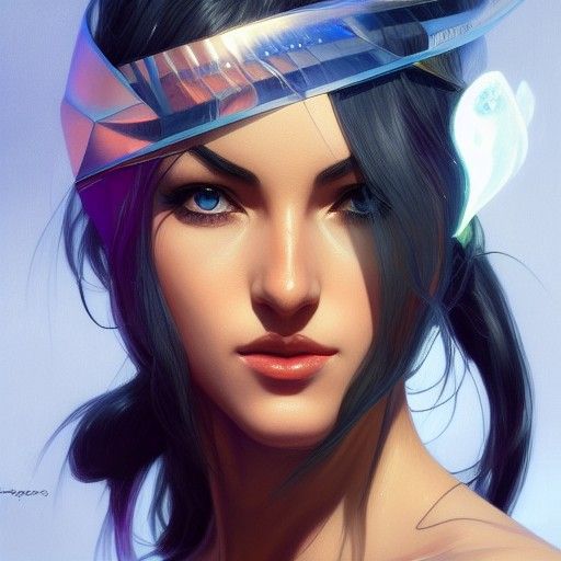 Detailed Portrait of Nico Robin in Art Nouveau Style