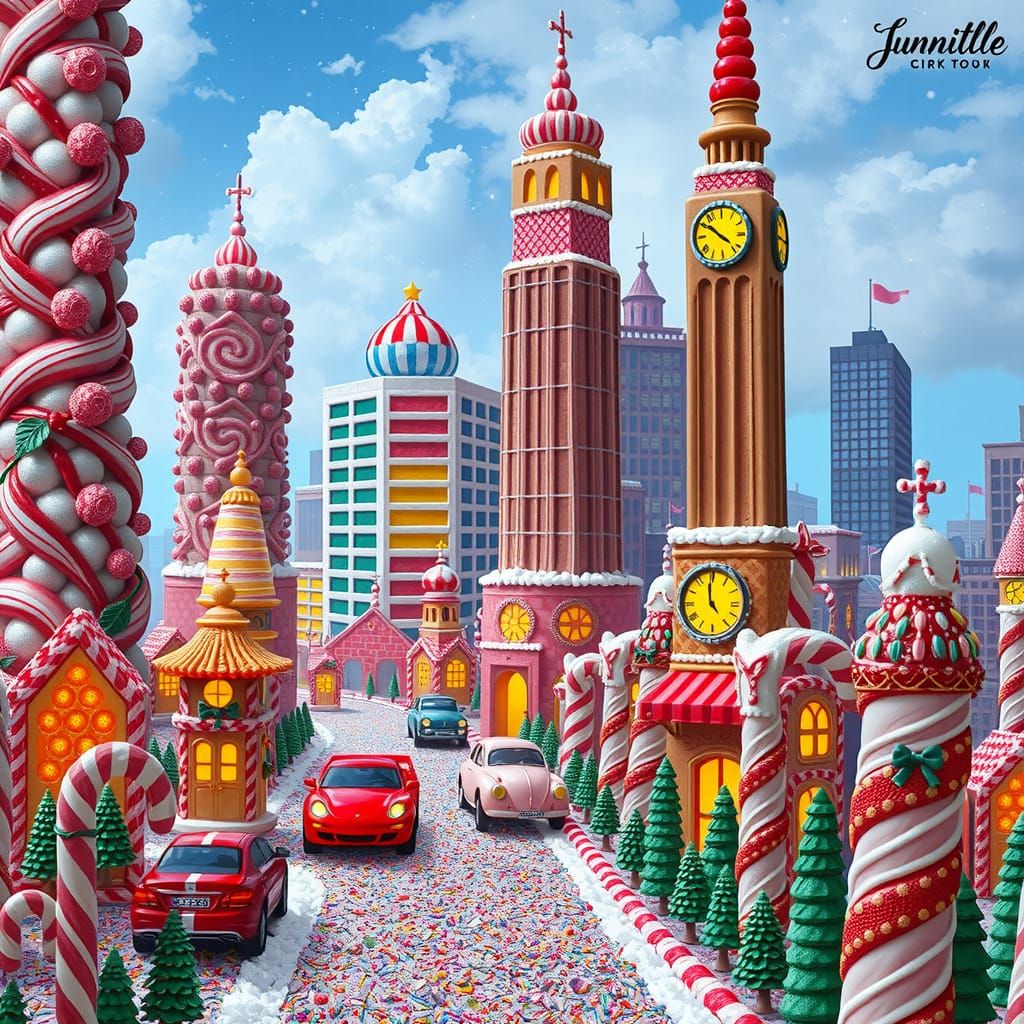 Candy Metropolis: Gumdrop Skyscrapers and Lollipop Towers