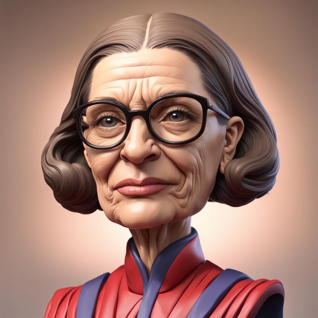 RBG Bobblehead Portrait in Art Nouveau Style