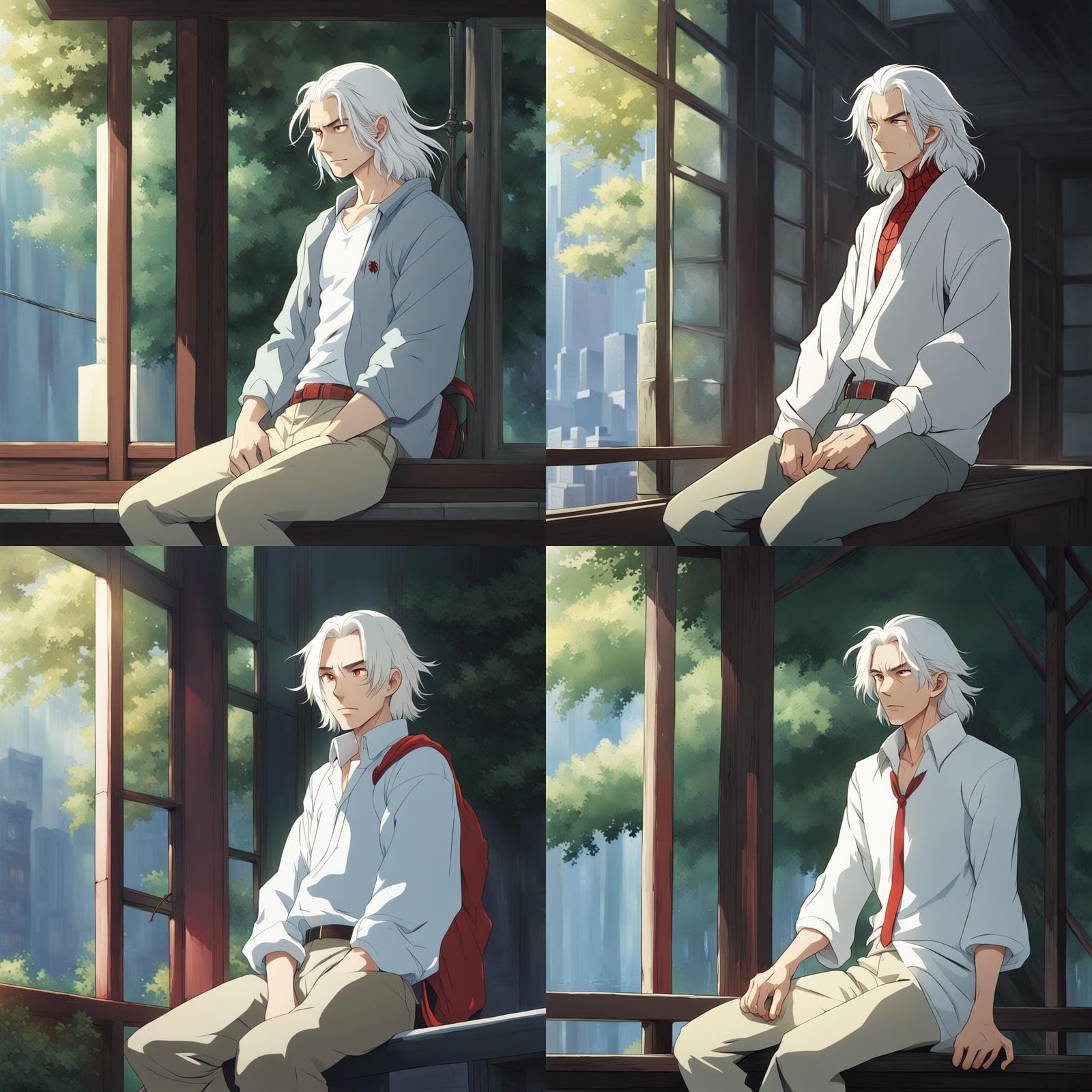 Anime-Style Man in Spiderman Suit