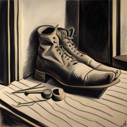 Minimalist Foot Sketch in Picasso Style