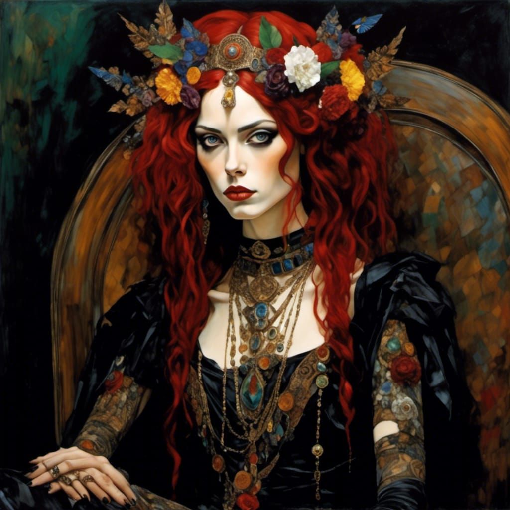 Bohemian Gothic Princess Portrait in Dramatic Style