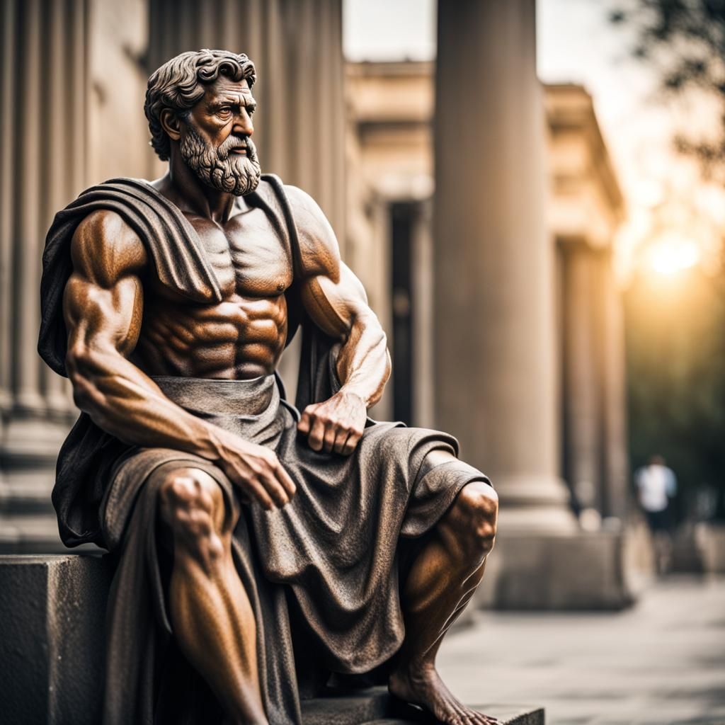 Muscular Roman Philosopher in Natural Lighting