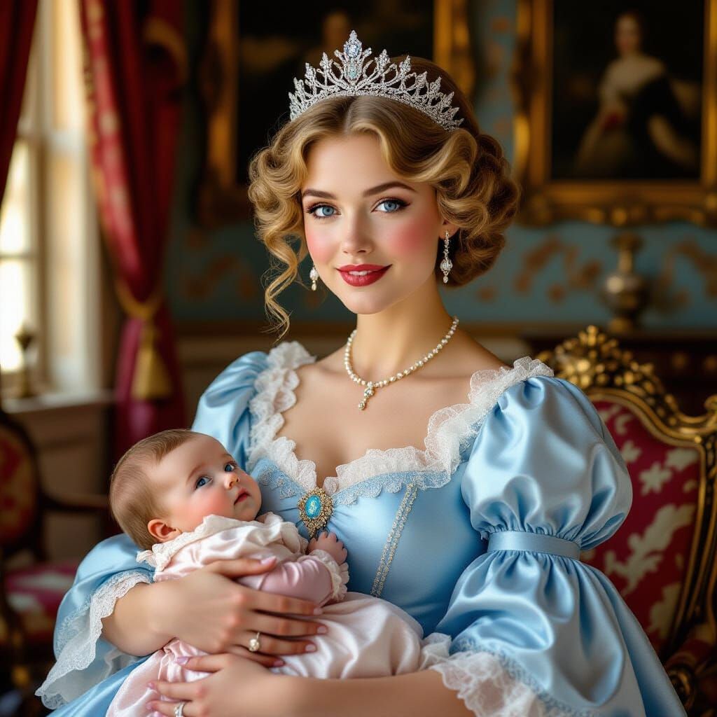 Edwardian Heiress with Baby: Digital Matte Painting