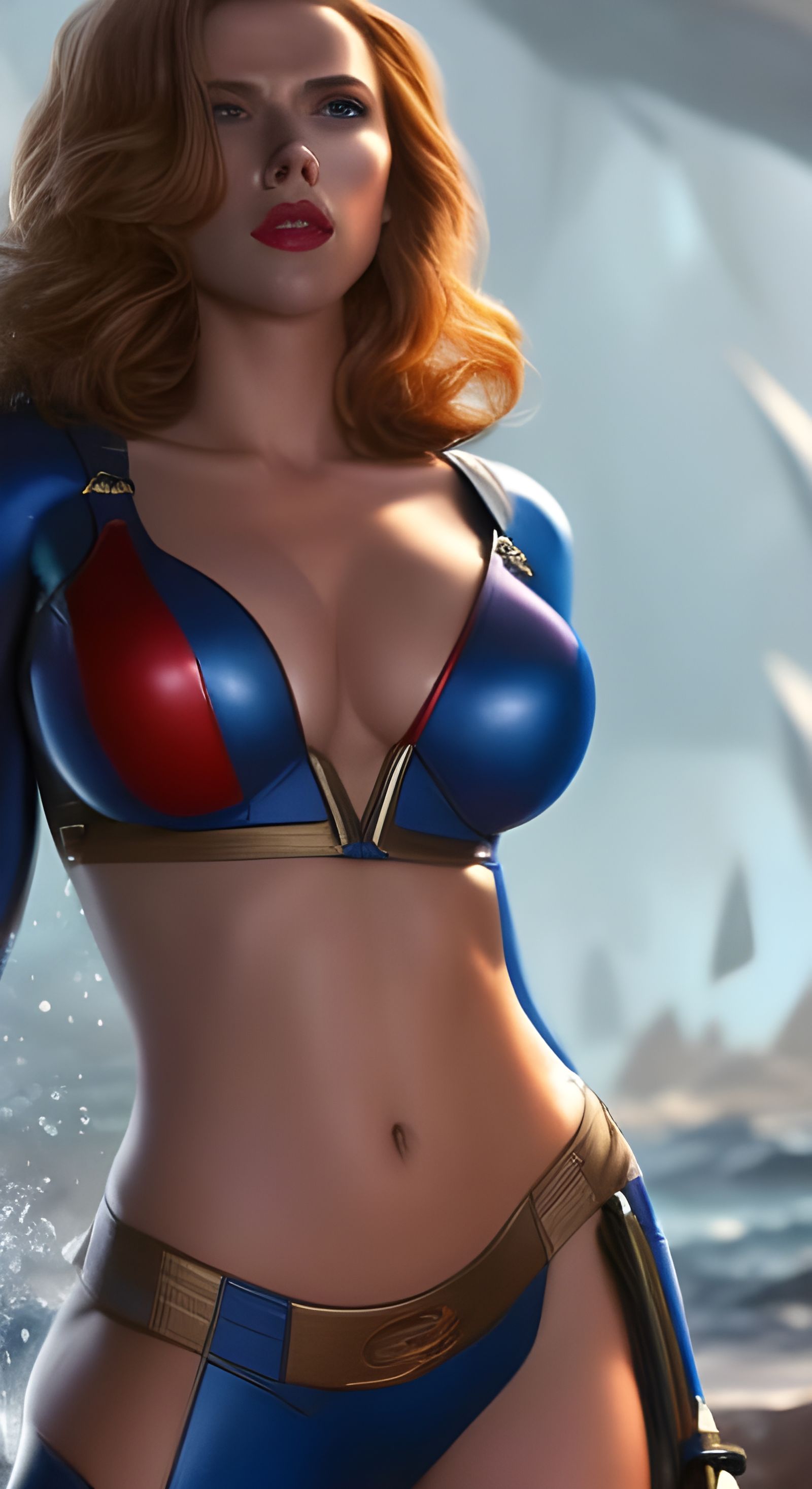 "Tempting Scarlett Johansson as Agent of Shield in Wet Suit V2, by Lord Elboron.