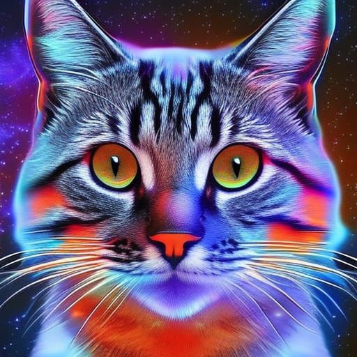 Cosmic Cats: Holographic Astral Illustration in 8K