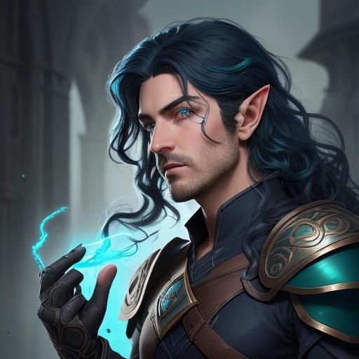 Mark of Shadow Elf with Heterochromia in Detailed Painting