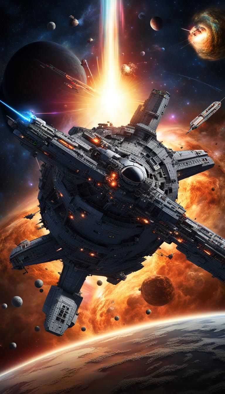 Galactic Space Battle Near a Blackhole