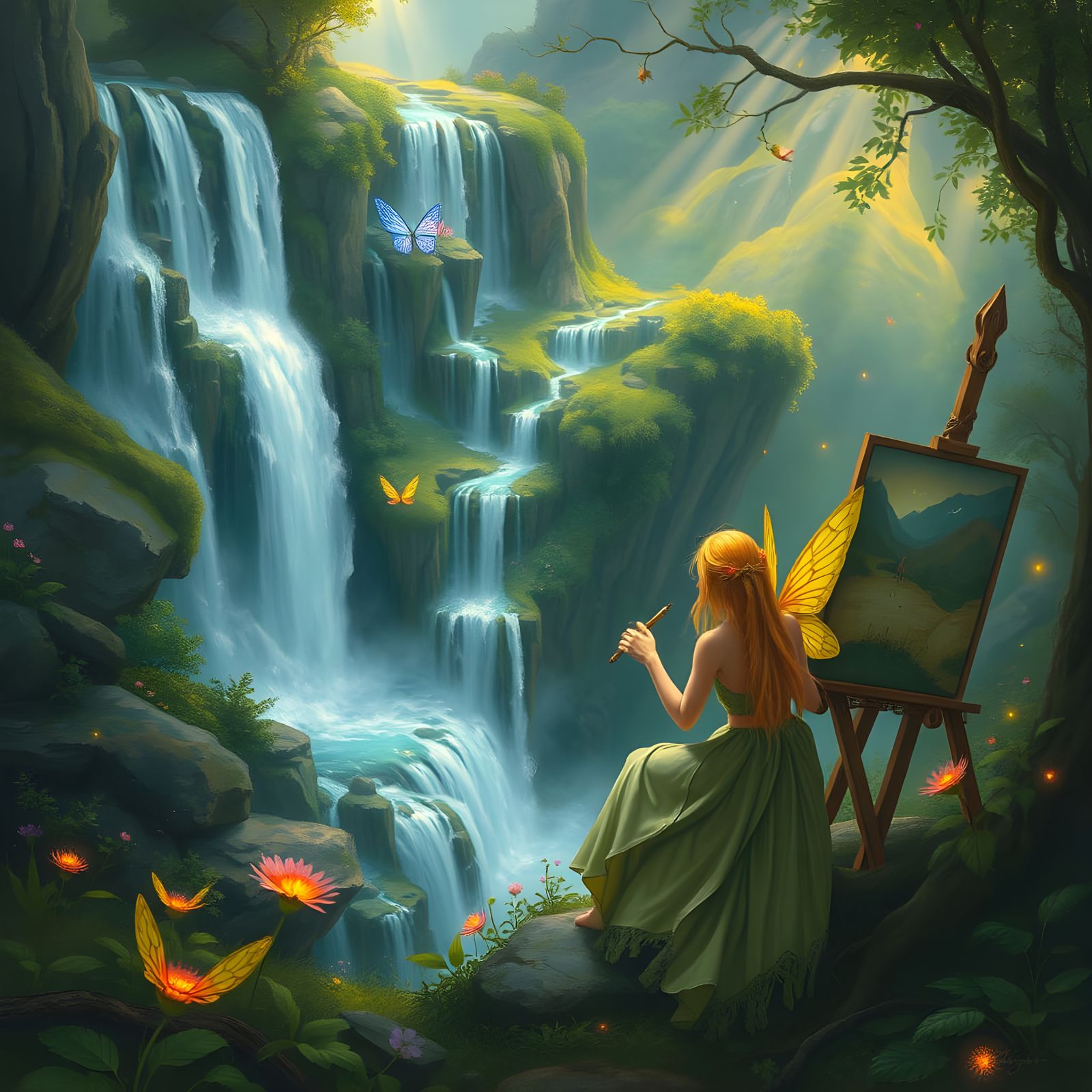 Fairy Artist's Waterfall Masterpiece Reflects Inner Turmoil