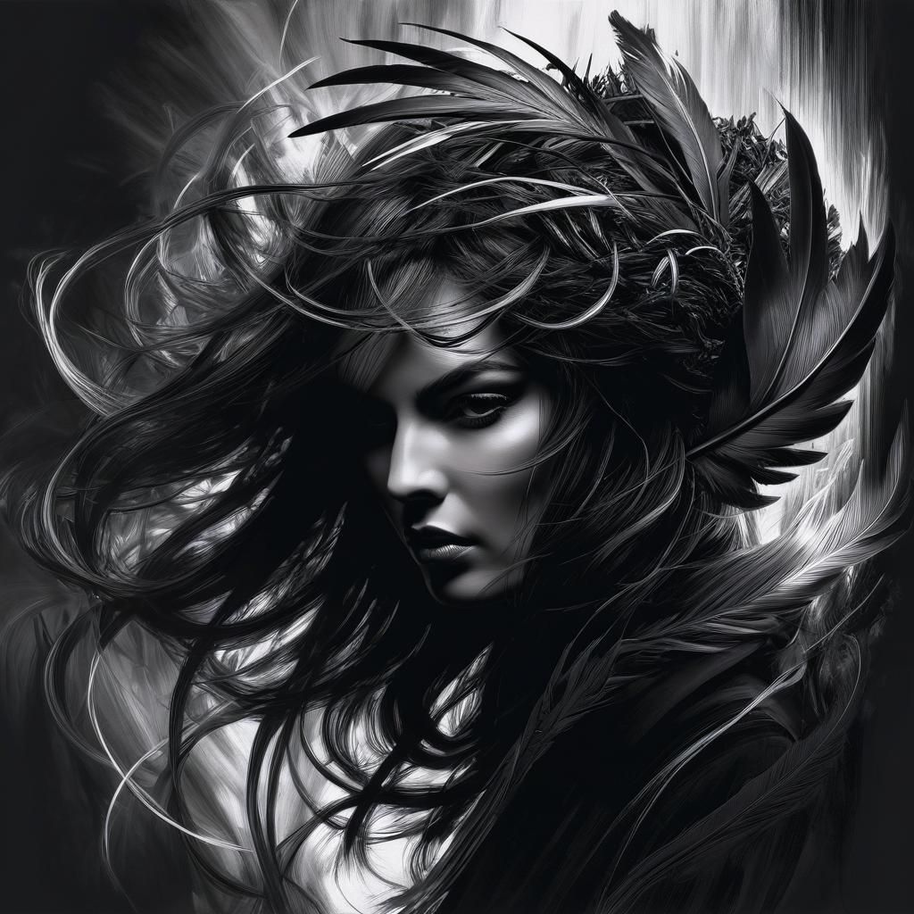 Nature's Vengeance: Hyperdetailed Ink Action Painting