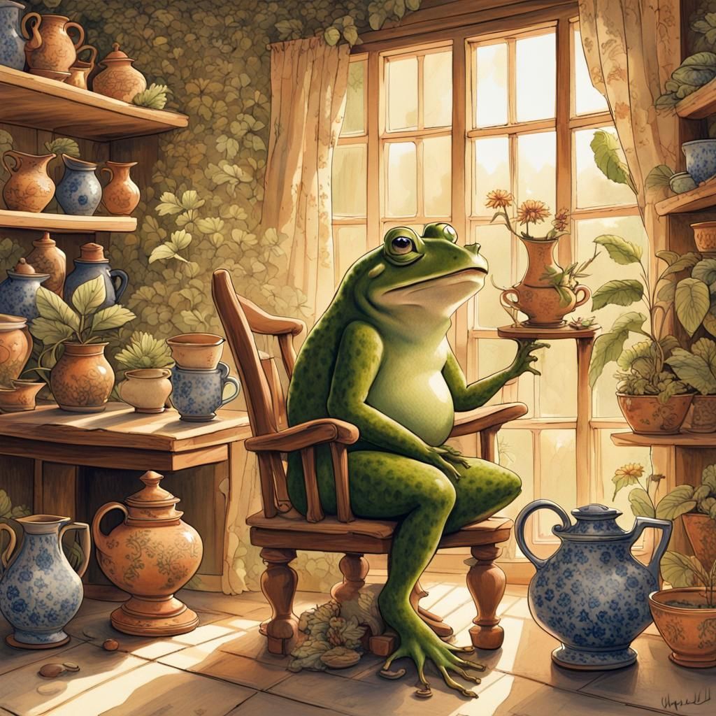Fantasy Pottery Scene in Ethereal Style