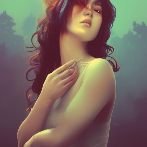 Morning Smoke Portrait in Hyperdetailed Style