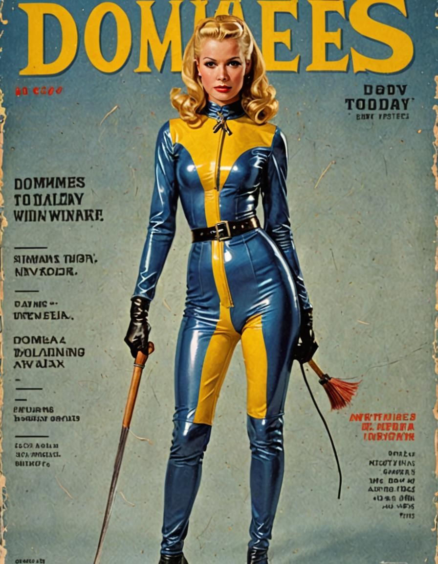 1950s Pulp Magazine Cover of Woman in Latex