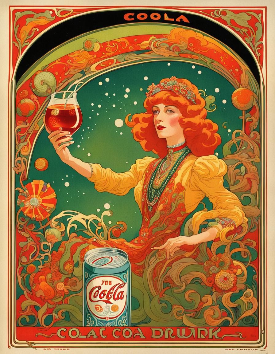 Psychedelic Art Nouveau Cola Advertisement