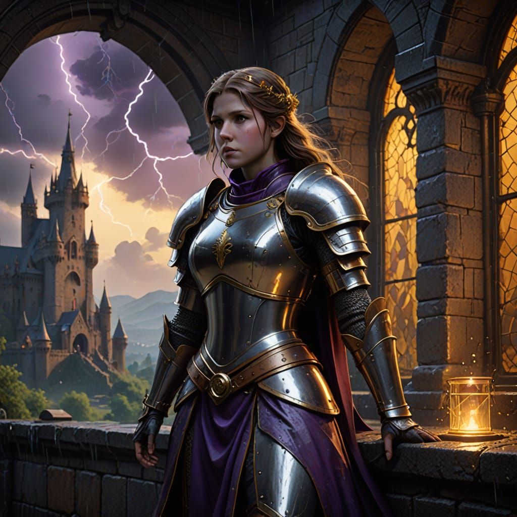 Medieval Knight in Epic Battle Scene