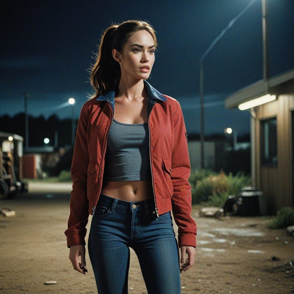 Megan Fox as Epic Film Star in Red Jacket