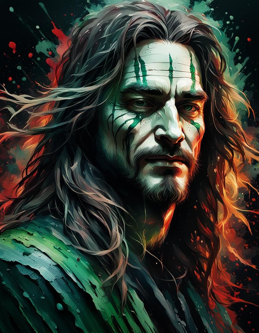 Intense Guy Fawkes Portrait in Acrylic Paint