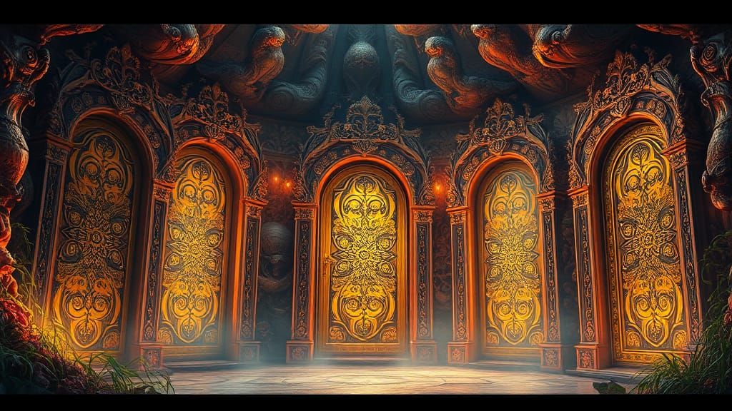 Hyperrealistic Doors to Different Worlds