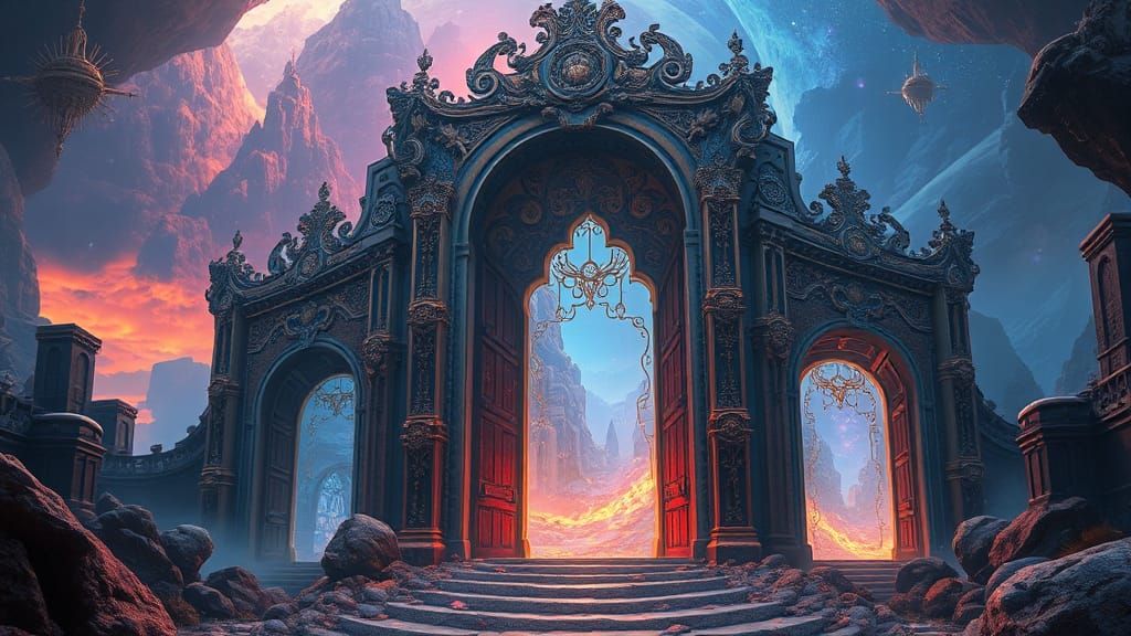 Hyperrealistic Gates Open to Mystical Worlds
